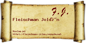 Fleischman Jolán névjegykártya