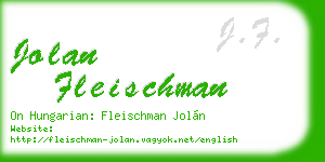 jolan fleischman business card