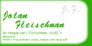 jolan fleischman business card